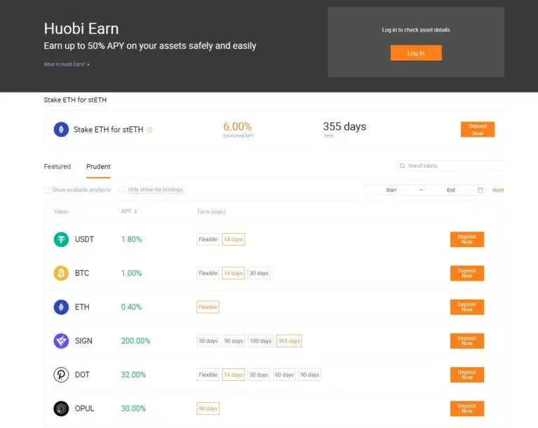 Huobi вклады