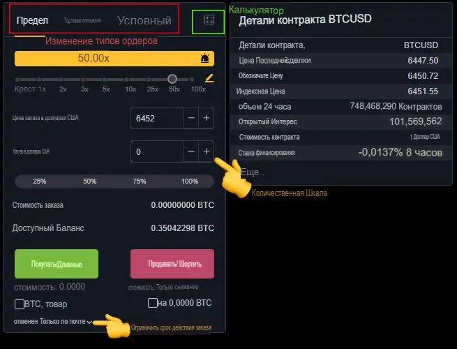 Функциональность заказа Bybit
