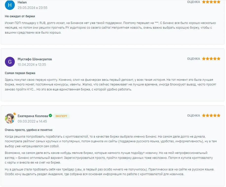Отзывы о Binance